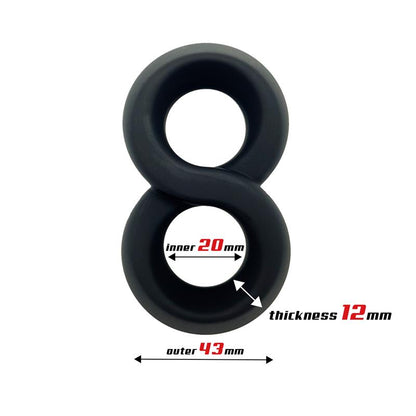 BEAST RINGS - ANILLO DOBLE PARA EL PENE 100% SILICONA LÍQUIDA 2 CM NEGRO