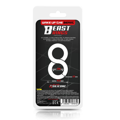 BEAST RINGS - ANILLO DOBLE PARA EL PENE 100% SILICONA LÍQUIDA 2 CM NEGRO