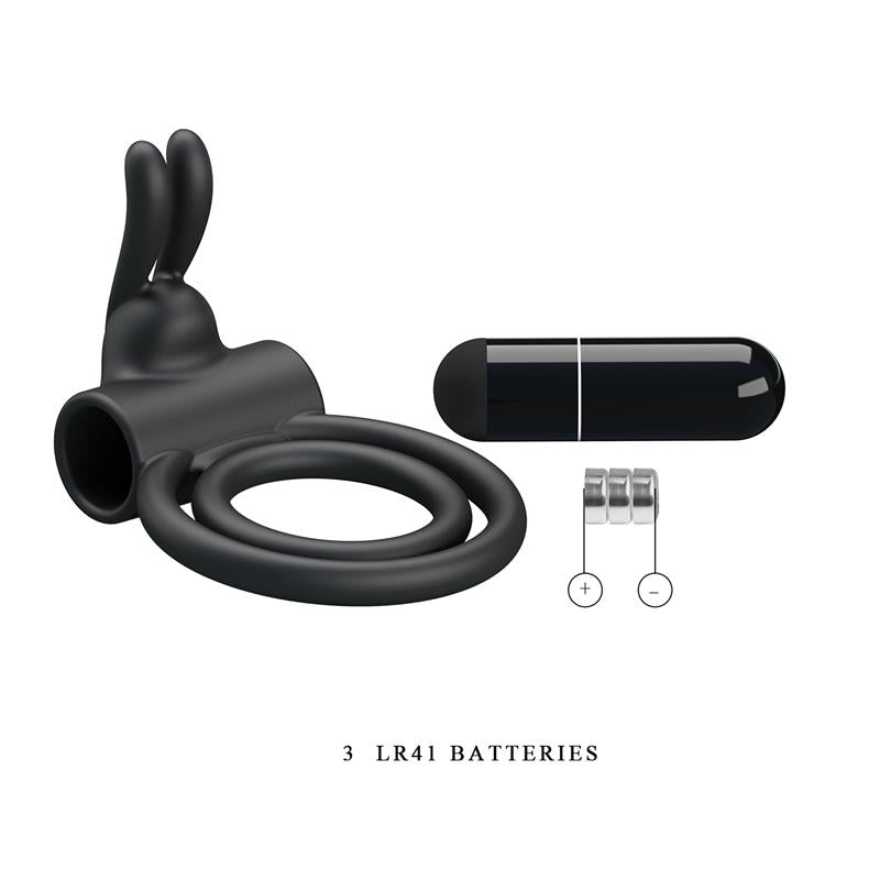 PRETTYLOVE - ANILLO DOBLE PARA EL PENE CON VIBRACIÓN OSMOND