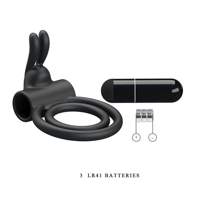 PRETTYLOVE - ANILLO DOBLE PARA EL PENE CON VIBRACIÓN OSMOND