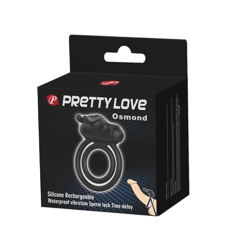 PRETTYLOVE - ANILLO DOBLE PARA EL PENE CON VIBRACIÓN OSMOND