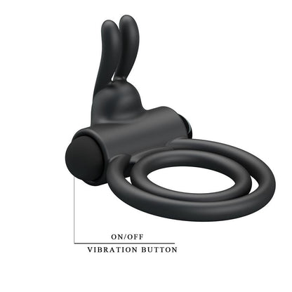 PRETTYLOVE - ANILLO DOBLE PARA EL PENE CON VIBRACIÓN OSMOND