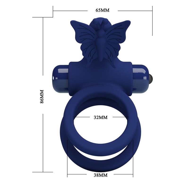 PRETTYLOVE - ANILLO DOBLE PARA EL PENE CON VIBRACIÓN