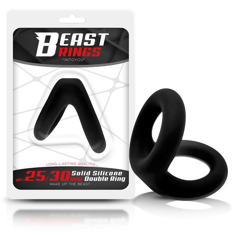 BEAST RINGS - ANILLO DOBLE PARA EL PENE SILICONA SOLIDA 2.5 / 3 CM