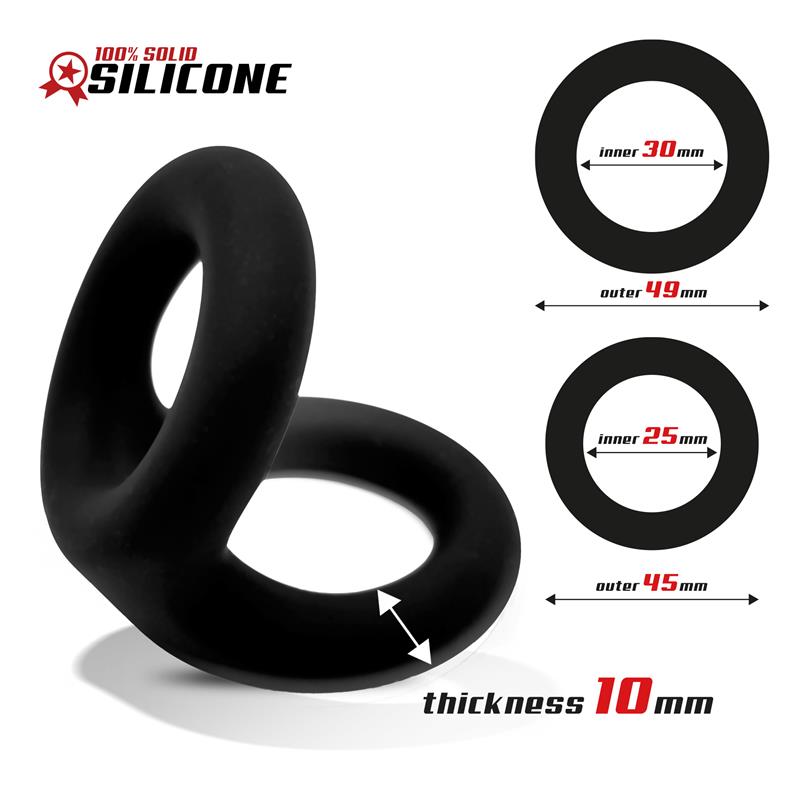 BEAST RINGS - ANILLO DOBLE PARA EL PENE SILICONA SOLIDA 2.5 / 3 CM