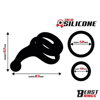 BEAST RINGS - ANILLO DOBLE SILICONA SOLIDA 50/40 MM
