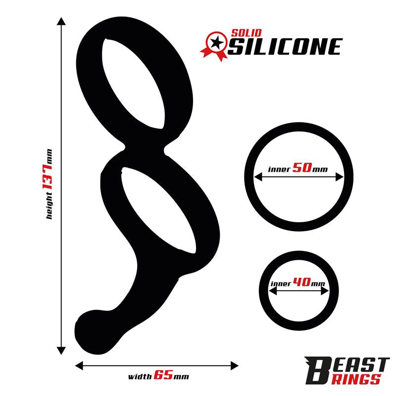 BEAST RINGS - ANILLO DOBLE SILICONA SOLIDA 50/40 MM