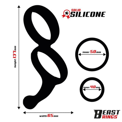 BEAST RINGS - ANILLO DOBLE SILICONA SOLIDA 50/40 MM