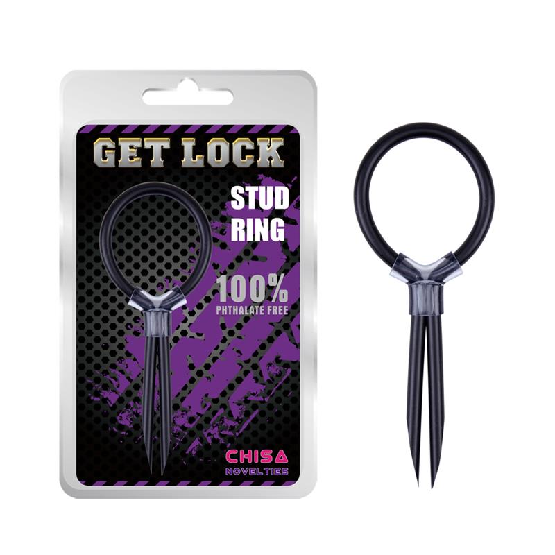 CHISA - ANILLO PARA EL PENE AJUSTABLE STUD SILICONA NEGRO