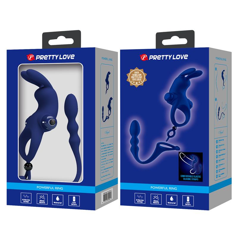 PRETTYLOVE - ANILLO PARA EL PENE CON CADENA ANAL