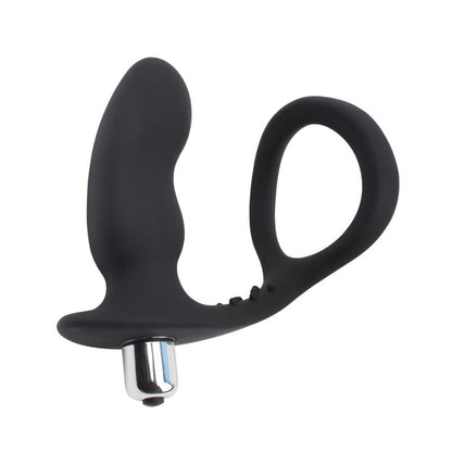CHISA - ANILLO PARA EL PENE CON PLUG ANAL NEGRO