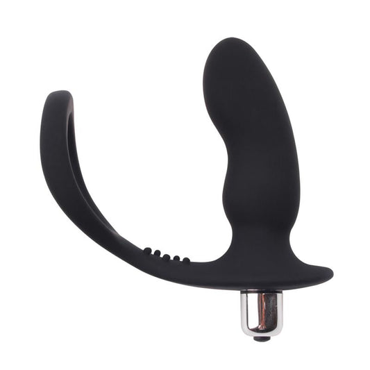 CHISA - ANILLO PARA EL PENE CON PLUG ANAL NEGRO