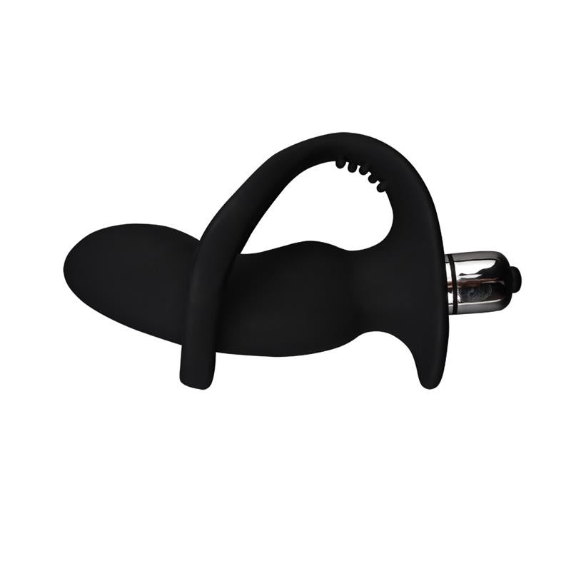 CHISA - ANILLO PARA EL PENE CON PLUG ANAL NEGRO