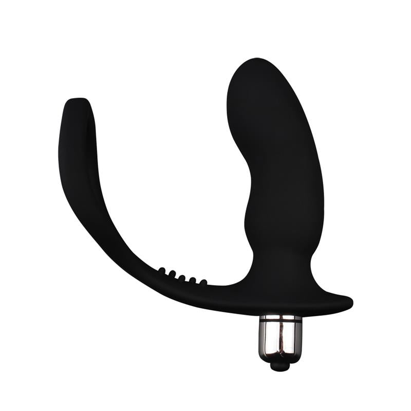 CHISA - ANILLO PARA EL PENE CON PLUG ANAL NEGRO