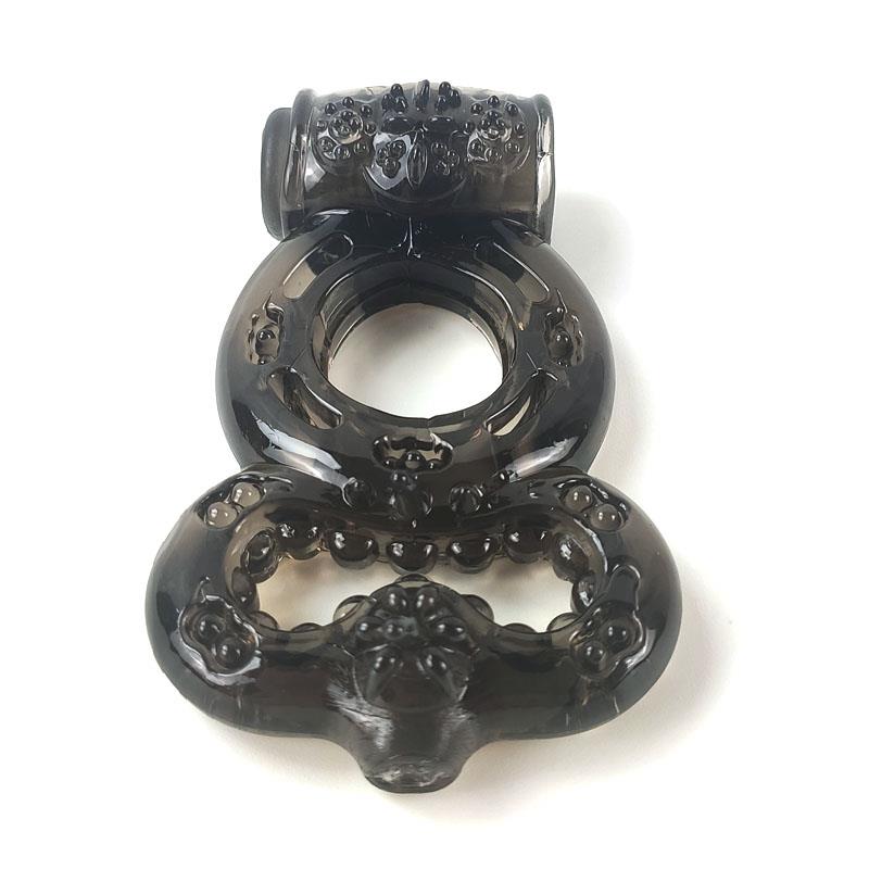 A-GUSTO - ANILLO PARA EL PENE CON VIBRACIÓN NEGRO