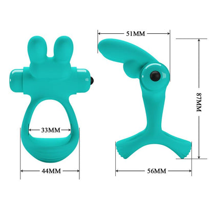 PRETTYLOVE - ANILLO PARA EL PENE CON VIBRACIÓN PASSIONATE DANTE VERDE