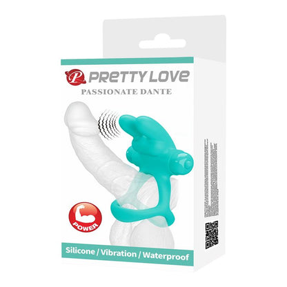 PRETTYLOVE - ANILLO PARA EL PENE CON VIBRACIÓN PASSIONATE DANTE VERDE