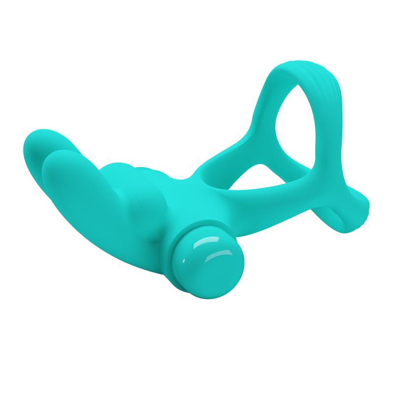 PRETTYLOVE - ANILLO PARA EL PENE CON VIBRACIÓN PASSIONATE DANTE VERDE