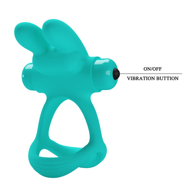 PRETTYLOVE - ANILLO PARA EL PENE CON VIBRACIÓN PASSIONATE DANTE VERDE