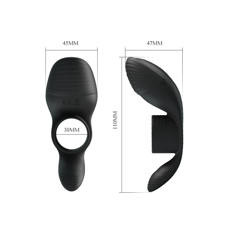 PRETTYLOVE - ANILLO PARA EL PENE CON VIBRACIÓN USB SILICONA