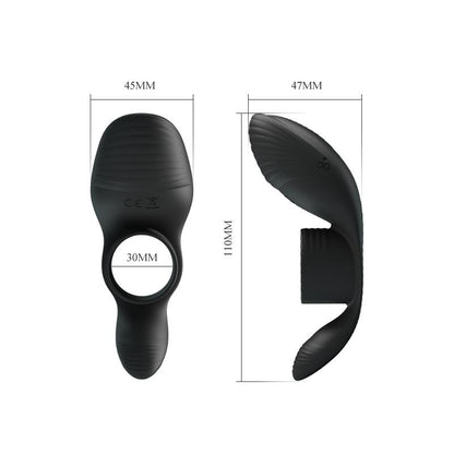 PRETTYLOVE - ANILLO PARA EL PENE CON VIBRACIÓN USB SILICONA