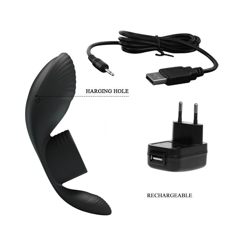 PRETTYLOVE - ANILLO PARA EL PENE CON VIBRACIÓN USB SILICONA