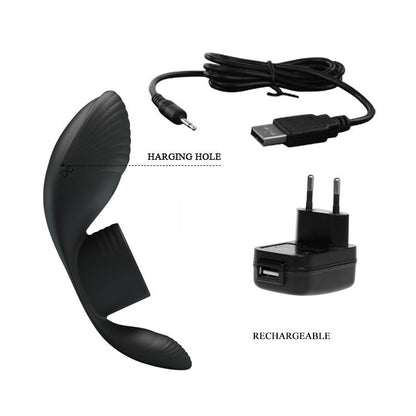 PRETTYLOVE - ANILLO PARA EL PENE CON VIBRACIÓN USB SILICONA