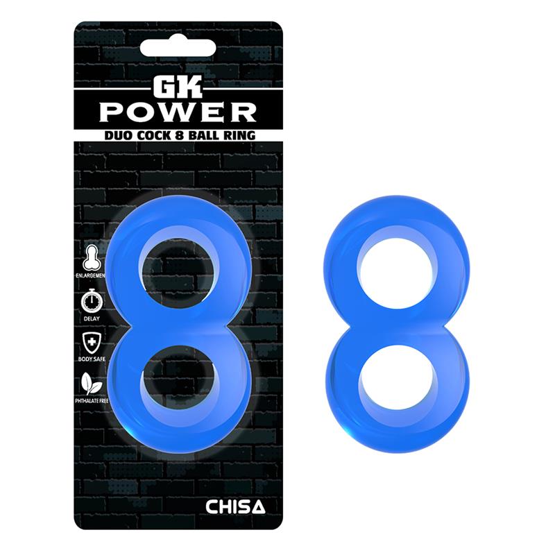 CHISA - ANILLO PARA EL PENE DOBLE DUO COCK 8 AZUL
