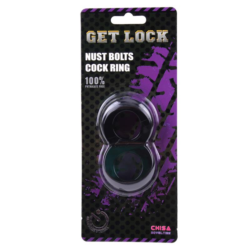 CHISA - ANILLO PARA EL PENE DOBLE DUO COCK 8 NEGRO
