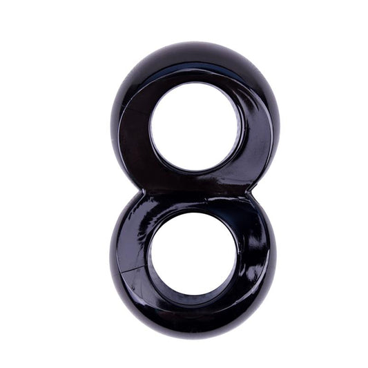 CHISA - ANILLO PARA EL PENE DOBLE DUO COCK 8 NEGRO