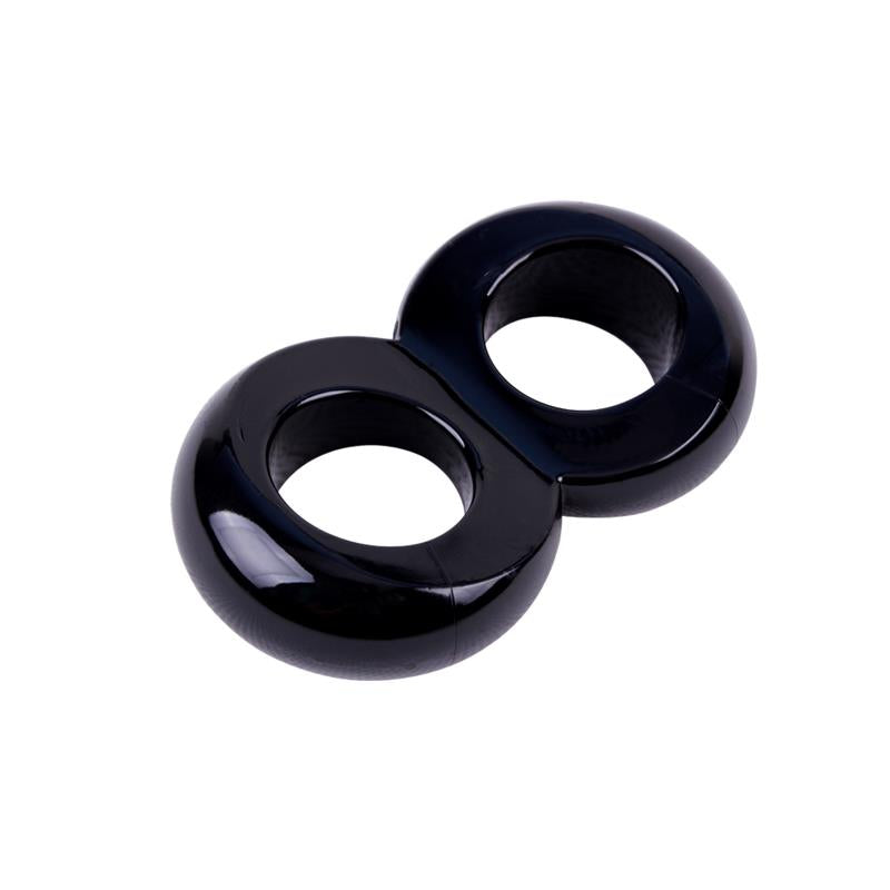 CHISA - ANILLO PARA EL PENE DOBLE DUO COCK 8 NEGRO