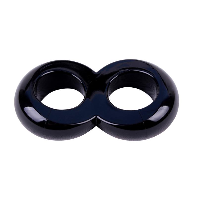 CHISA - ANILLO PARA EL PENE DOBLE DUO COCK 8 NEGRO