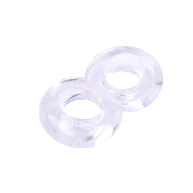 CHISA - ANILLO PARA EL PENE DOBLE DUO COCK 8 TRANSPARENTE