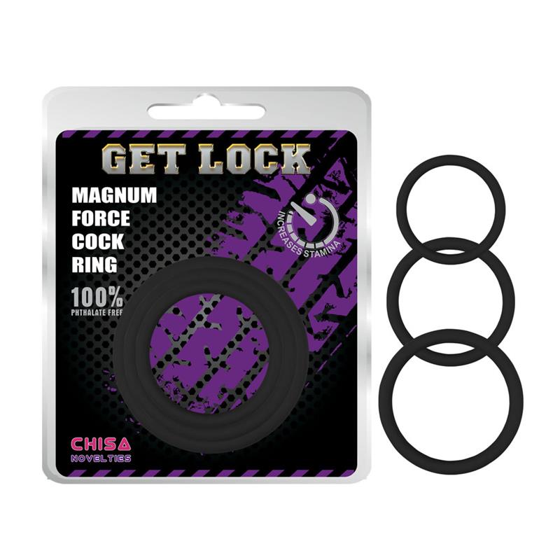 CHISA - ANILLO PARA EL PENE MAGNUM FORCE  SILICONA NEGRO