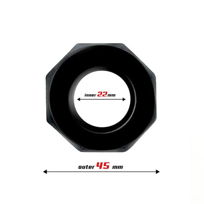 BEAST RINGS - ANILLO PARA EL PENE POLIGONAL SÚPER FLEXIBLE 2.2 CM NEGRO