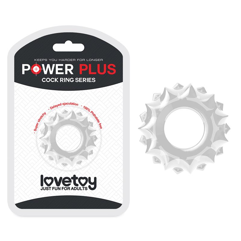 LOVETOY - ANILLO PARA EL PENE POWER PLUS TRANSPARENTE