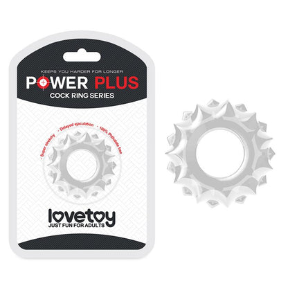 LOVETOY - ANILLO PARA EL PENE POWER PLUS TRANSPARENTE