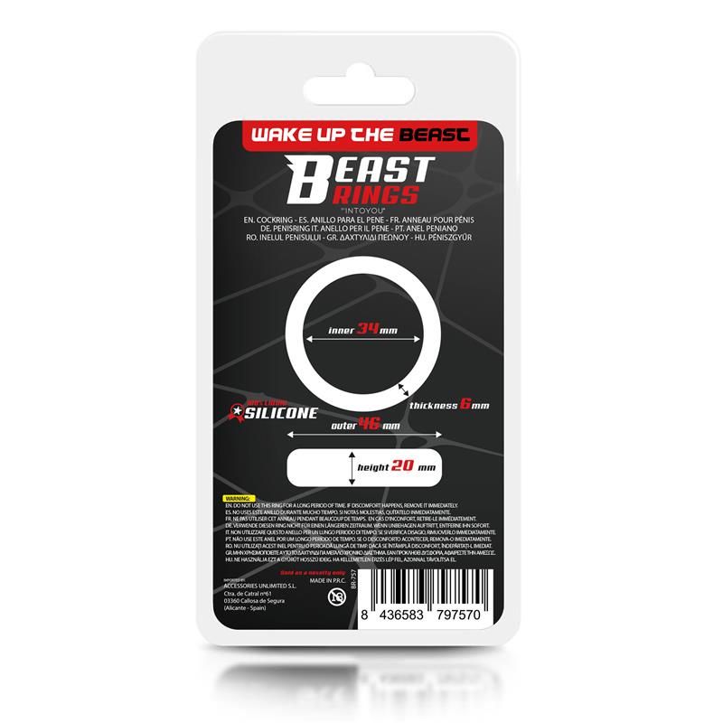 BEAST RINGS - ANILLO PARA EL PENE SILICONA LÍQUIDA 3.4 CM