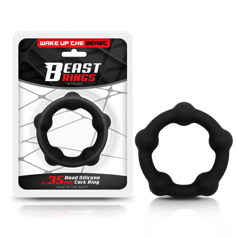 BEAST RINGS - ANILLO PARA EL PENE SILICONA SÓLIDA 3.5 CM NEGRO