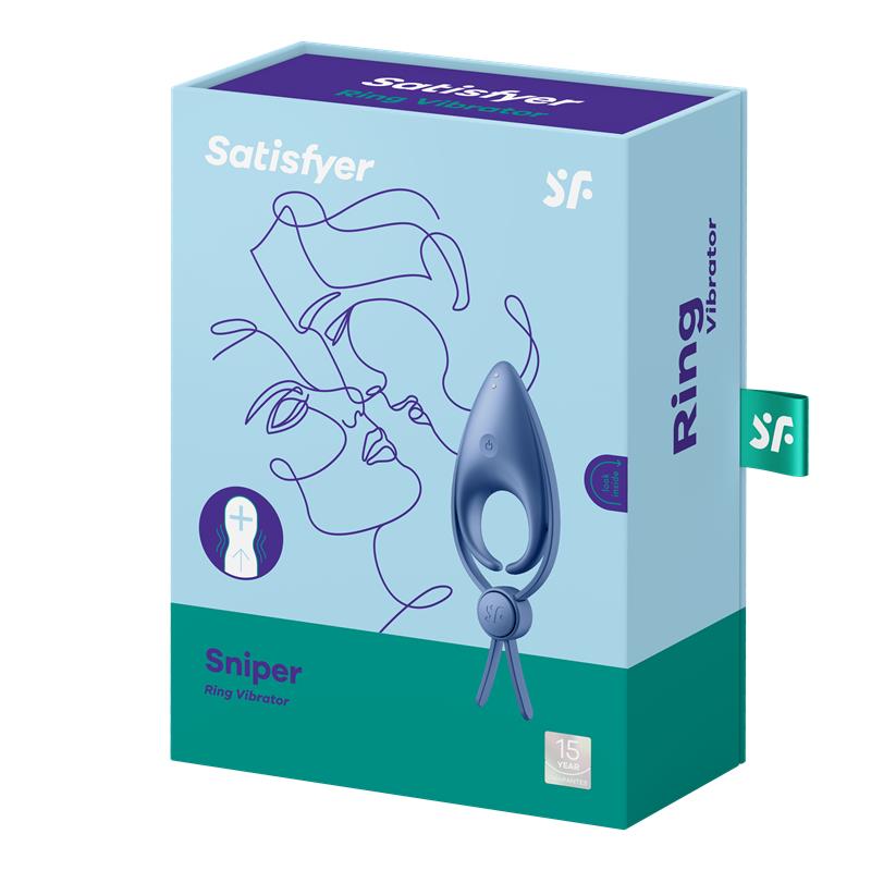 SATISFYER - ANILLO PARA EL PENE SNIPER AZUL