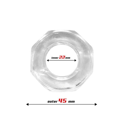 BEAST RINGS - ANILLO PARA EL PENE SÚPER FLEXIBLE POLIGONAL 2.2 CM TRANSPARENTE