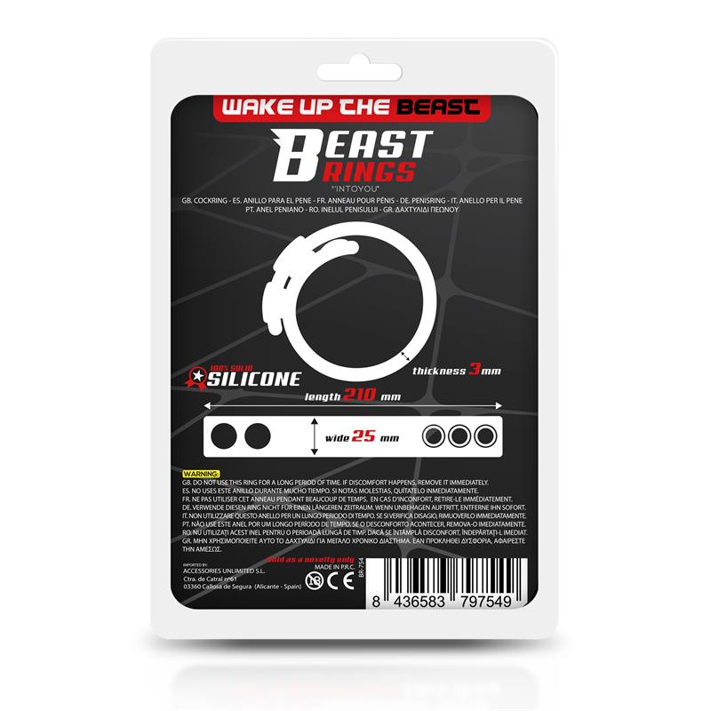 BEAST RINGS - ANILLO PENE AJUSTABLE SILICONA SÓLIDA 15-21 CM