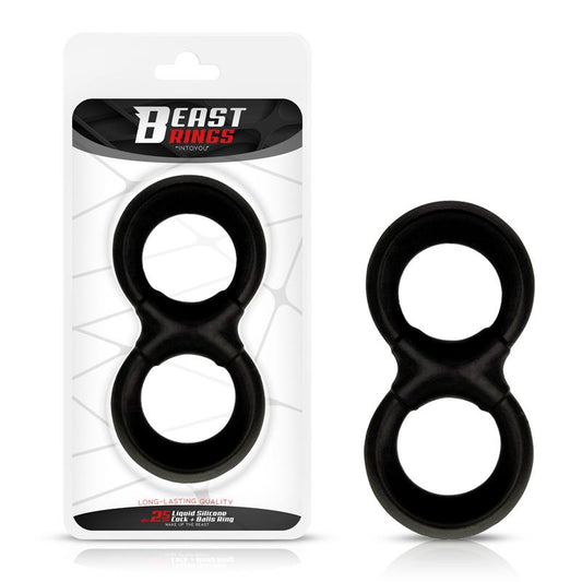 BEAST RINGS - ANILLO PENE Y TESTÍCULOS SILICONA LÍQUIDA 25 MM