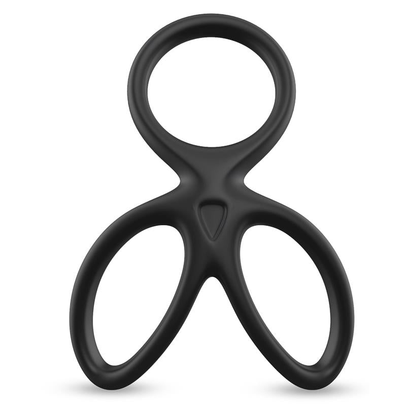 BEAST RINGS - ANILLO TRIPLE PENE Y TESTÍCULOS SILICONA LÍQUIDA FLEXIBLE