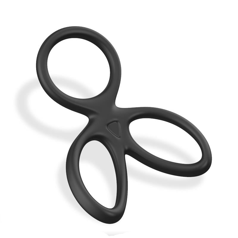 BEAST RINGS - ANILLO TRIPLE PENE Y TESTÍCULOS SILICONA LÍQUIDA FLEXIBLE
