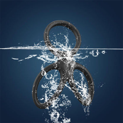 BEAST RINGS - ANILLO TRIPLE PENE Y TESTÍCULOS SILICONA LÍQUIDA FLEXIBLE