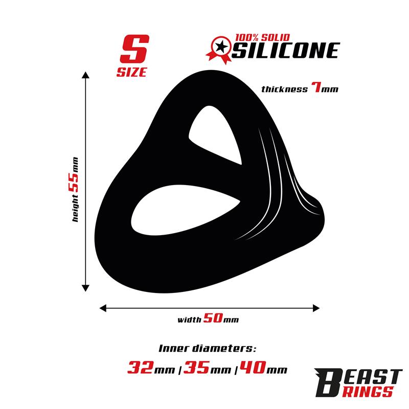 BEAST RINGS - ANILLO TRIPLE SILICONA SOLIDA 40/35/32MM TALLA S