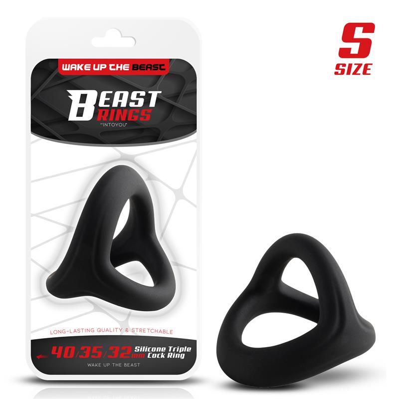 BEAST RINGS - ANILLO TRIPLE SILICONA SOLIDA 40/35/32MM TALLA S