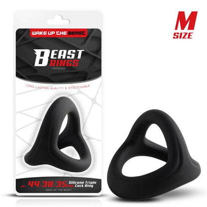 BEAST RINGS - ANILLO TRIPLE SILICONA SOLIDA 44/38/35MM TALLA M