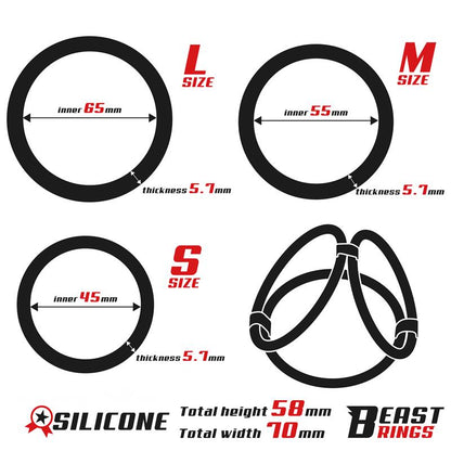 BEAST RINGS - ANILLO TRIPLE SILICONA